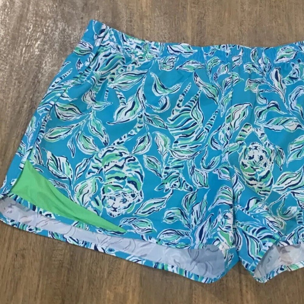 NWT $64 Lilly Pulitzer Ocean Trail Short Turquoise Oasis Outta Line Sz Small